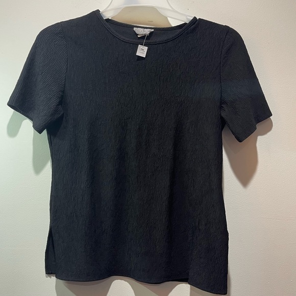 Jessica Michel Women's Black Dress Shirt Size Small S/S Vented Sides - Picture 1 of 6